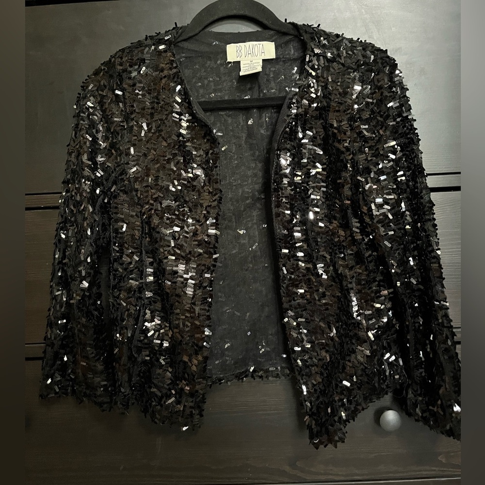 Bb Dakota Black Sequin Jacket